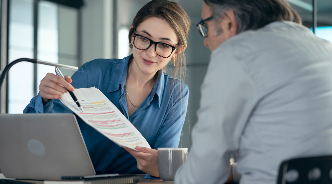 contractor reviewing financials with CPA